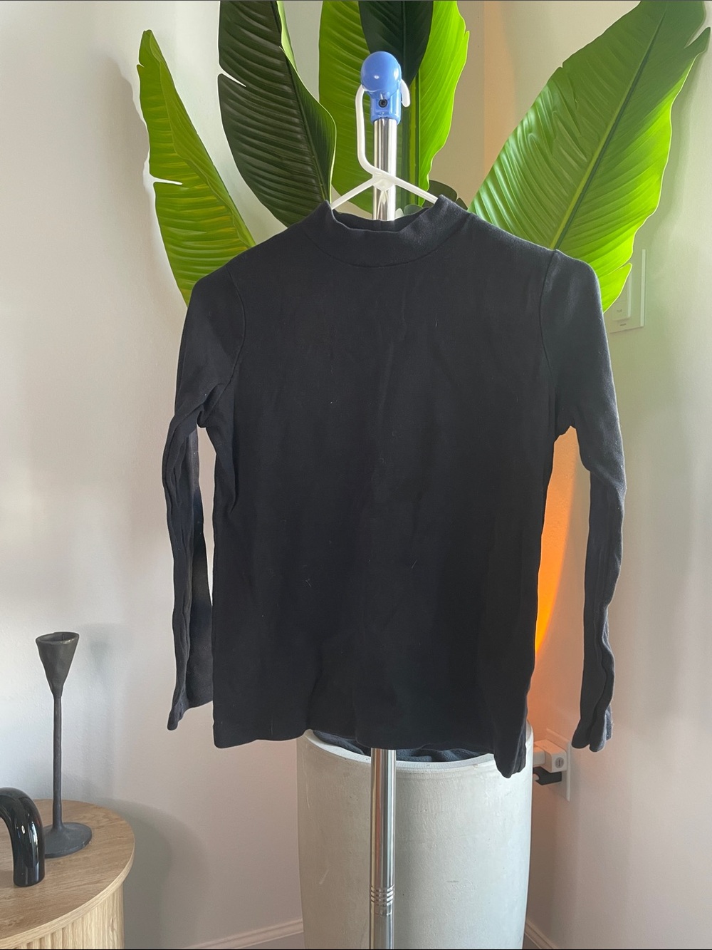 Kim Rogers Black Mock Neck Long Sleeve Tee for Kids